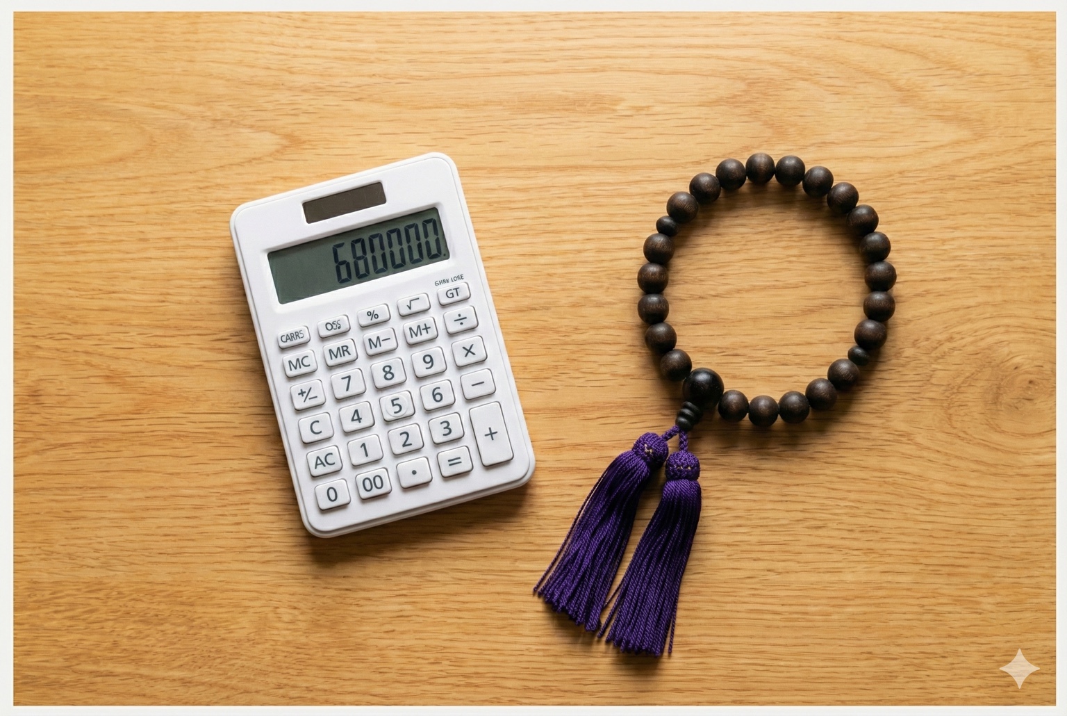 電卓と数珠